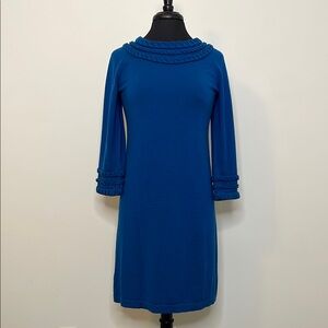Etcetera Blue Knee-Length Sweater Dress Size Medium